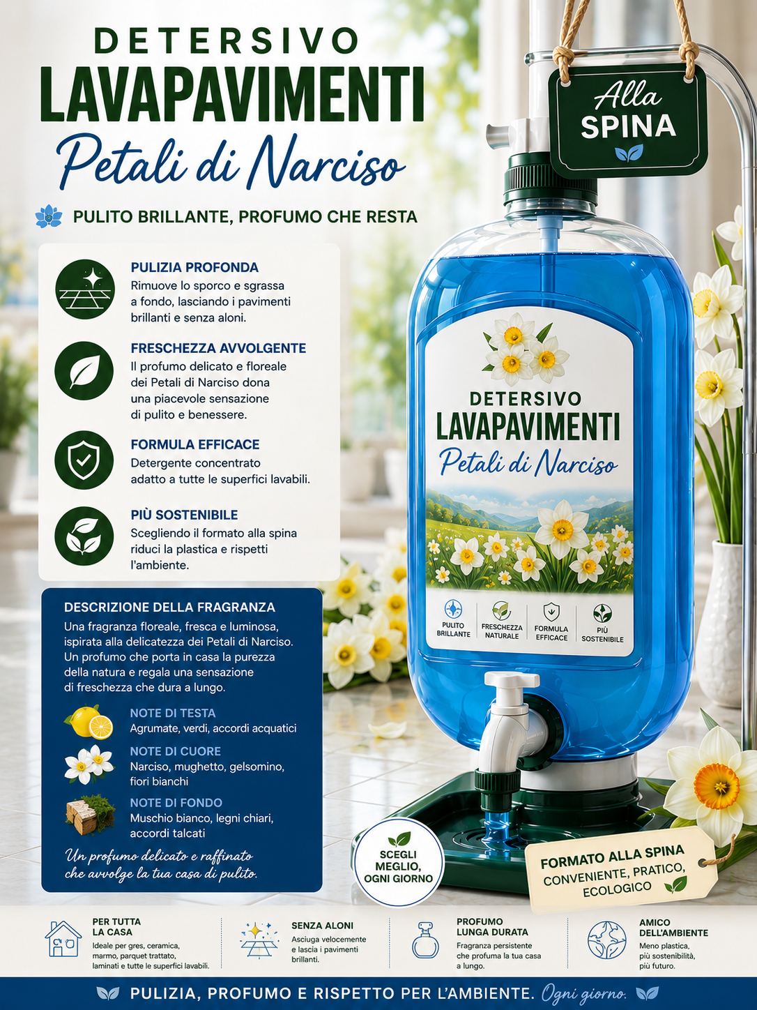 Lavapavimenti petali di narciso