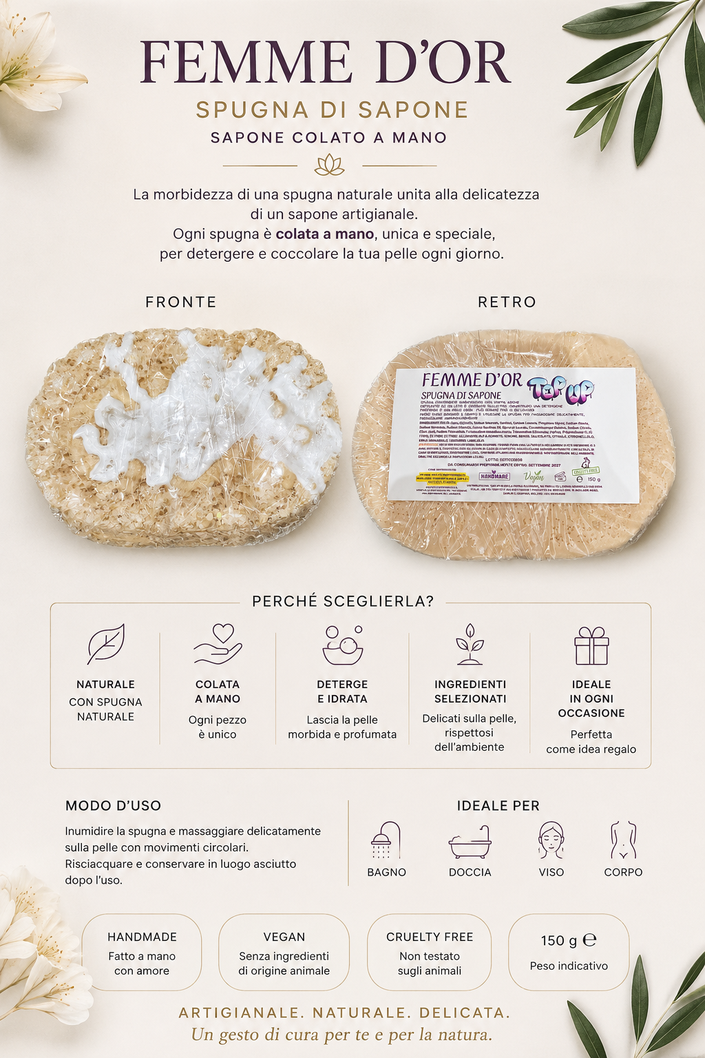 Spugna di sapone femme d'or