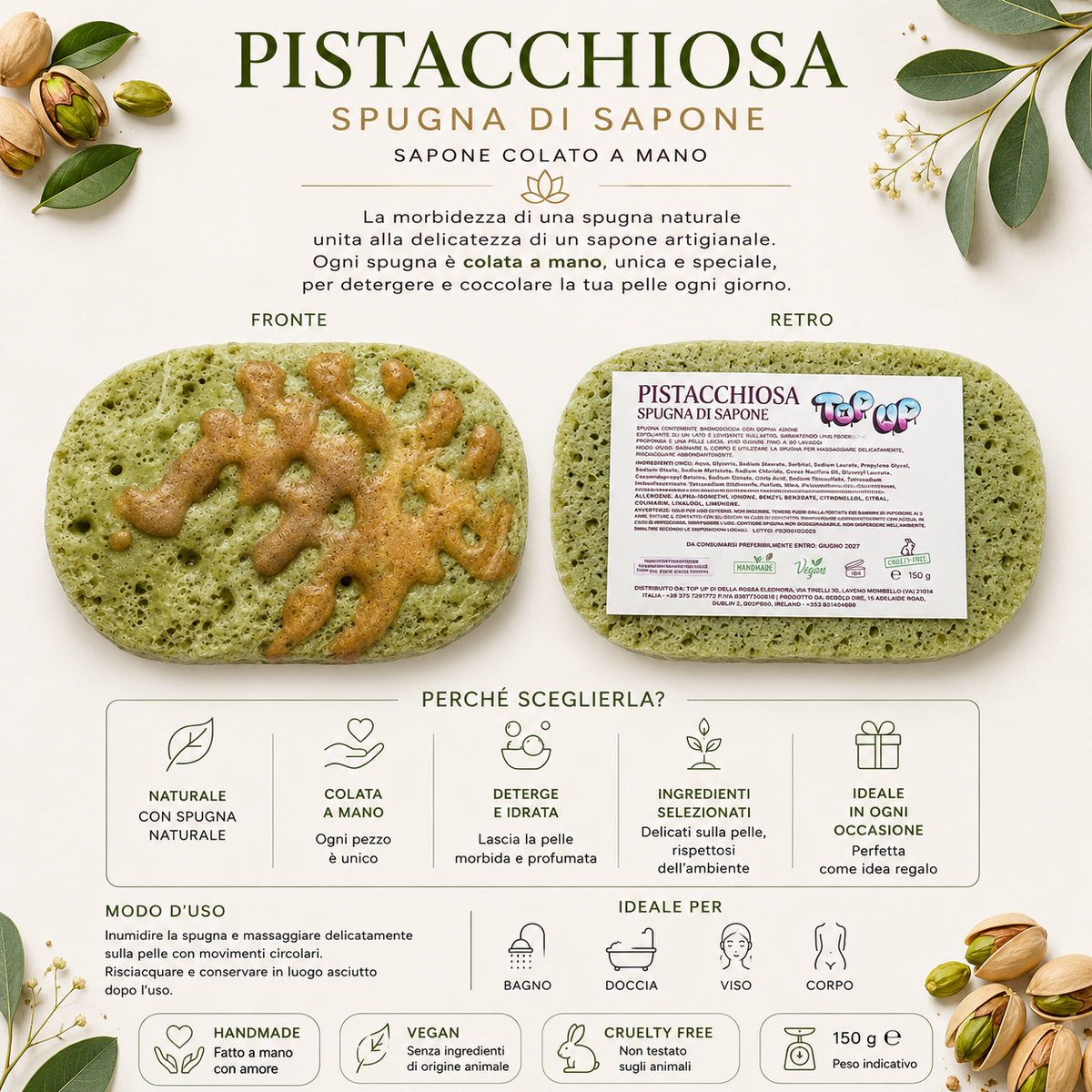 Spugna di sapone pistacchiosa