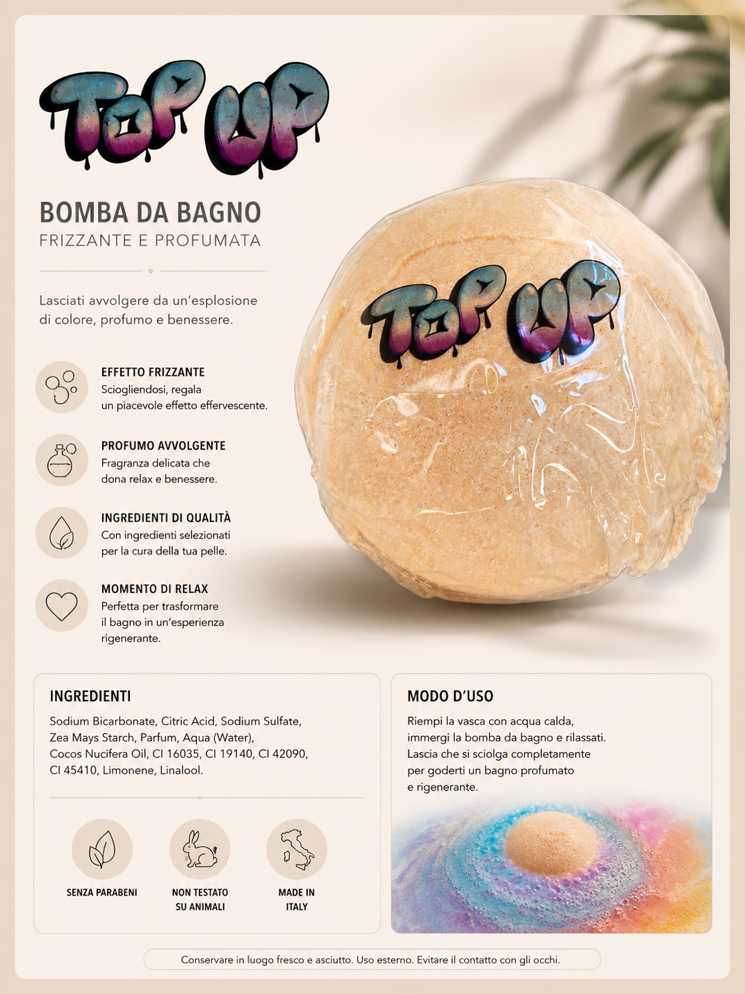 Bomba da bagno sangria alla pesca