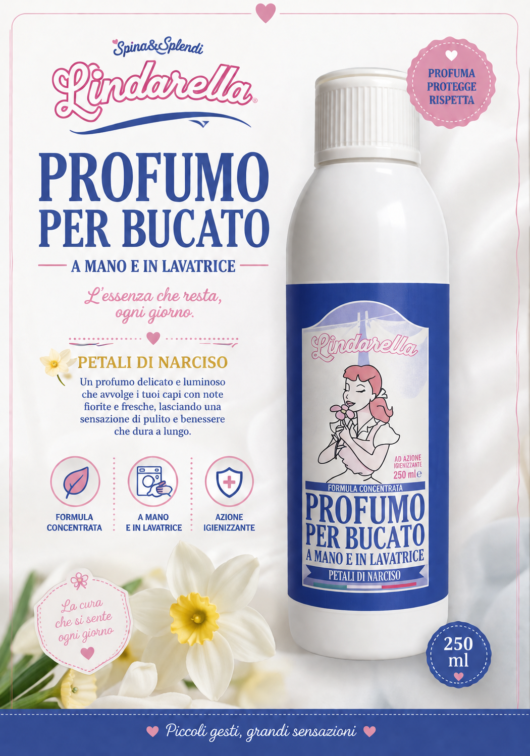 Profumo per bucato e pavimenti petali di narciso da 250ml