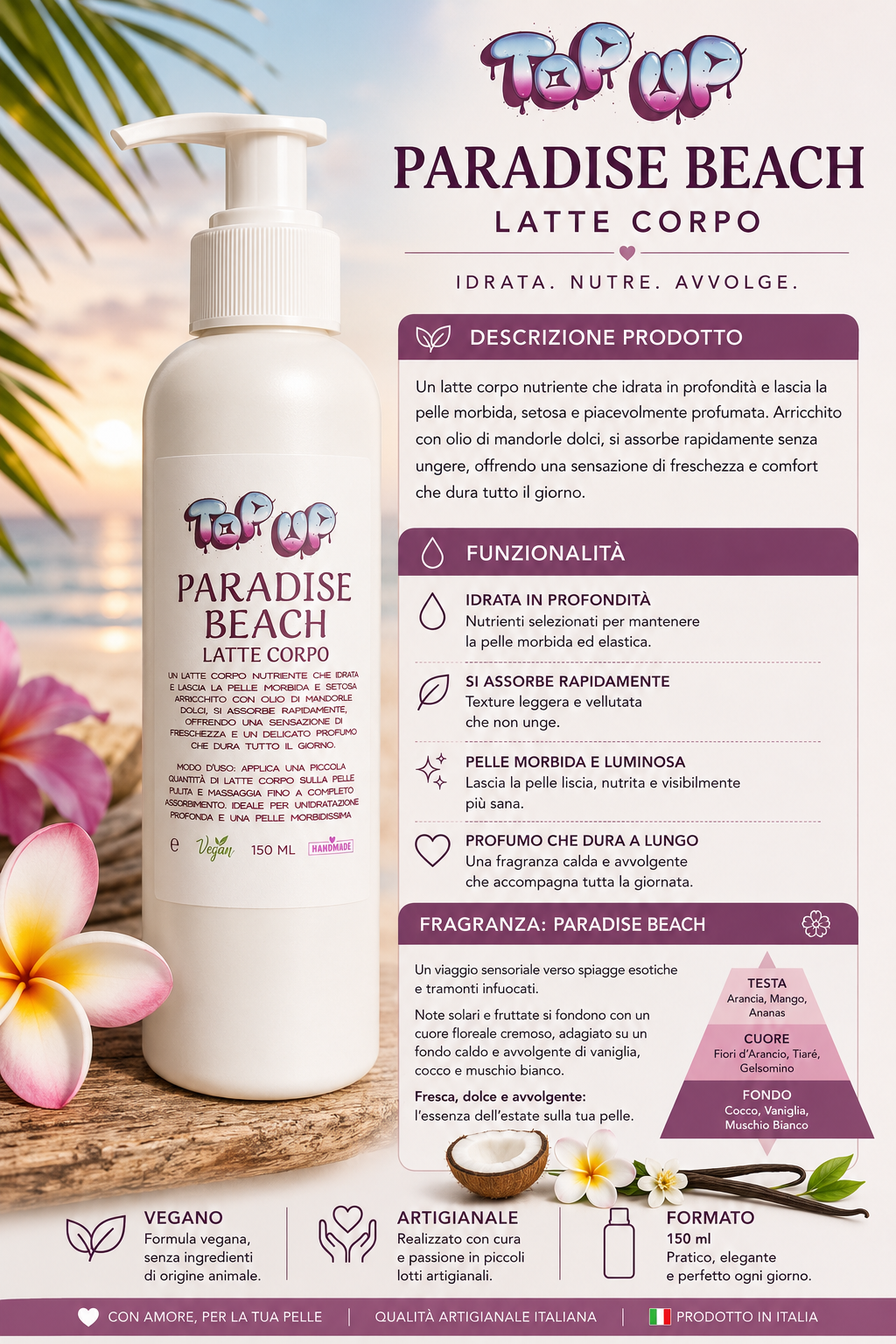 Latte corpo paradise beach
