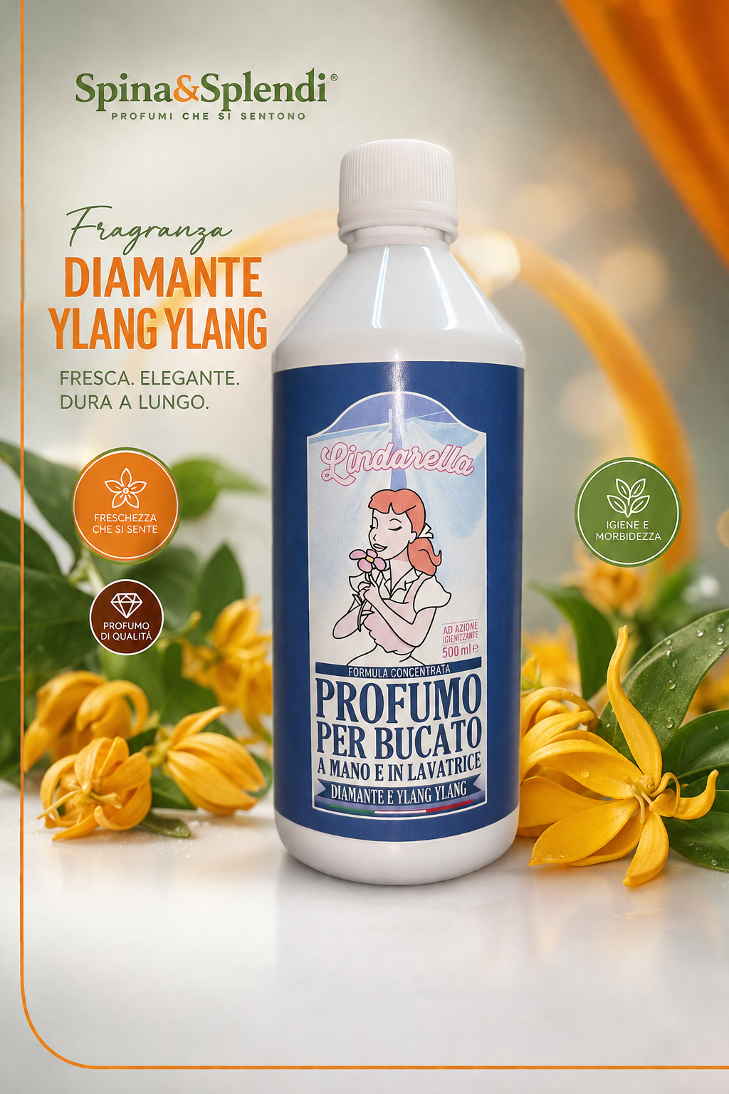 Profumo per bucato e pavimenti diamante e ylang ylang da 500ml