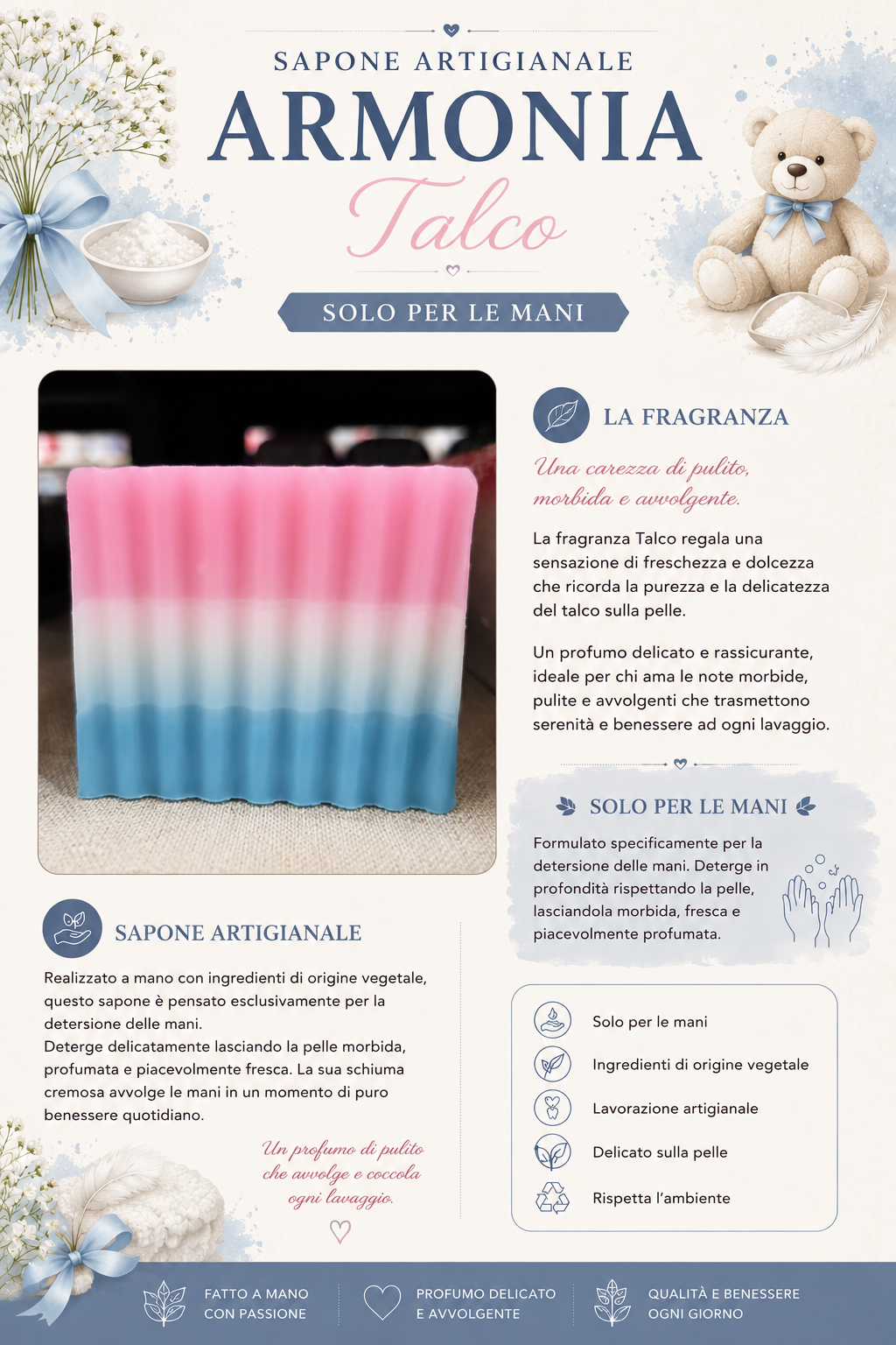 Sapone artigianale talco