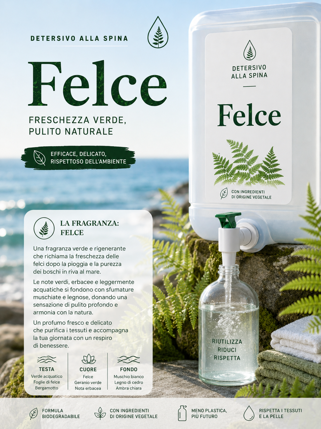 Detersivo a mano e in lavatrice felce
