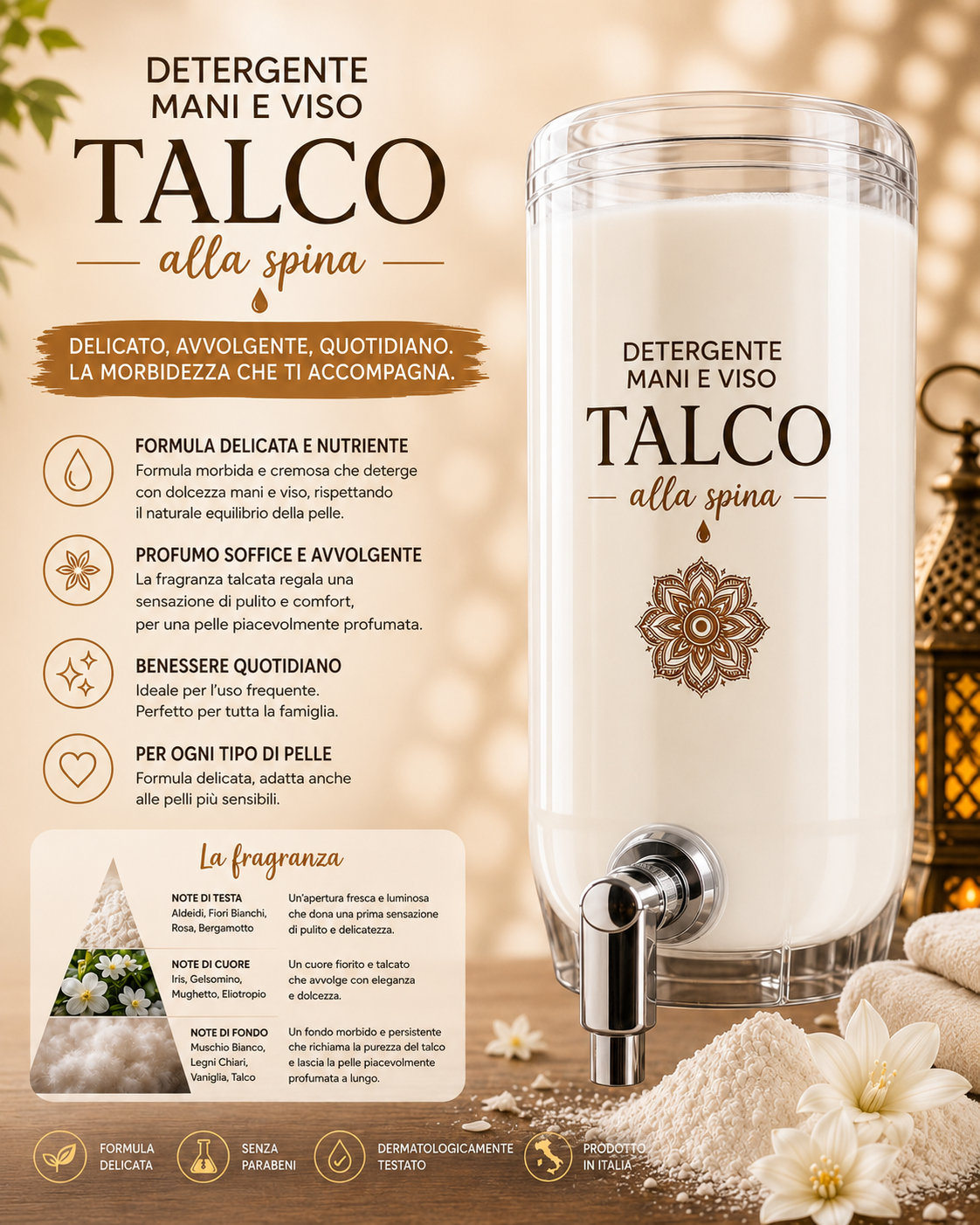 Detergente mani talco