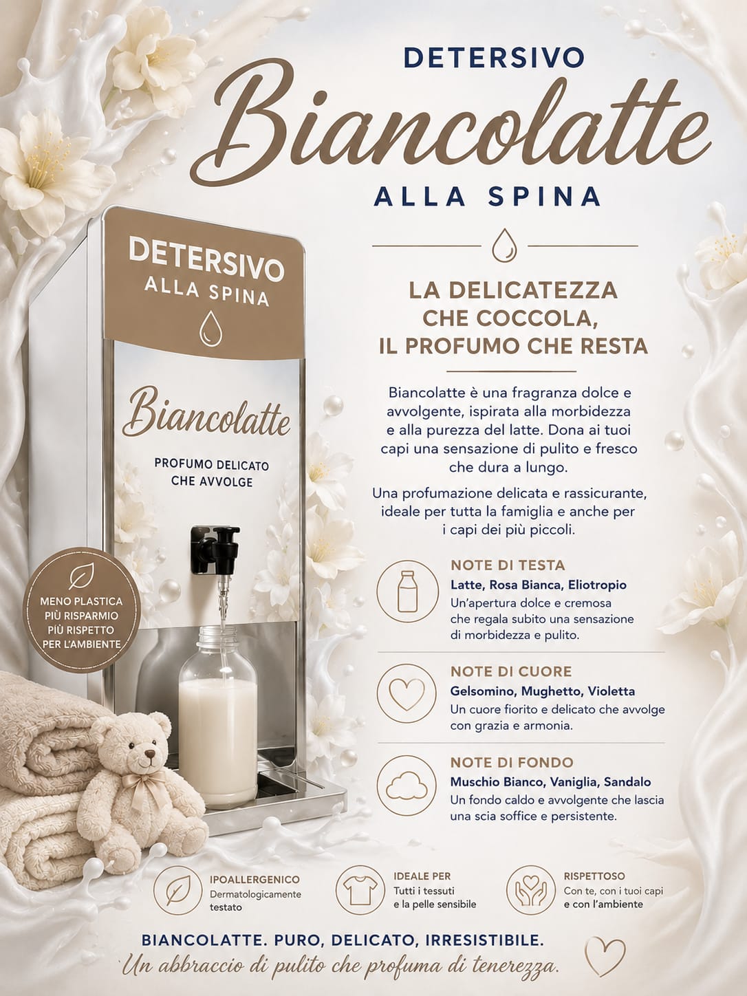 Detersivo a mano e in lavatrice biancolatte