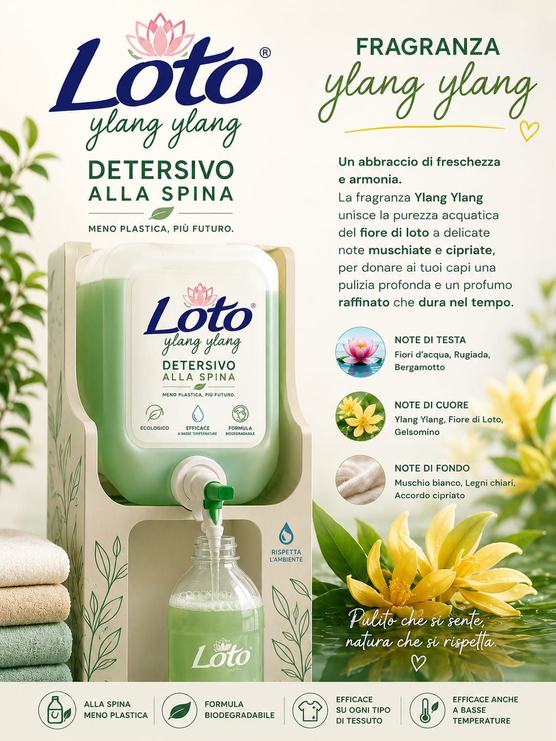 Detersivo a mano e in lavatrice loto e ylang ylang