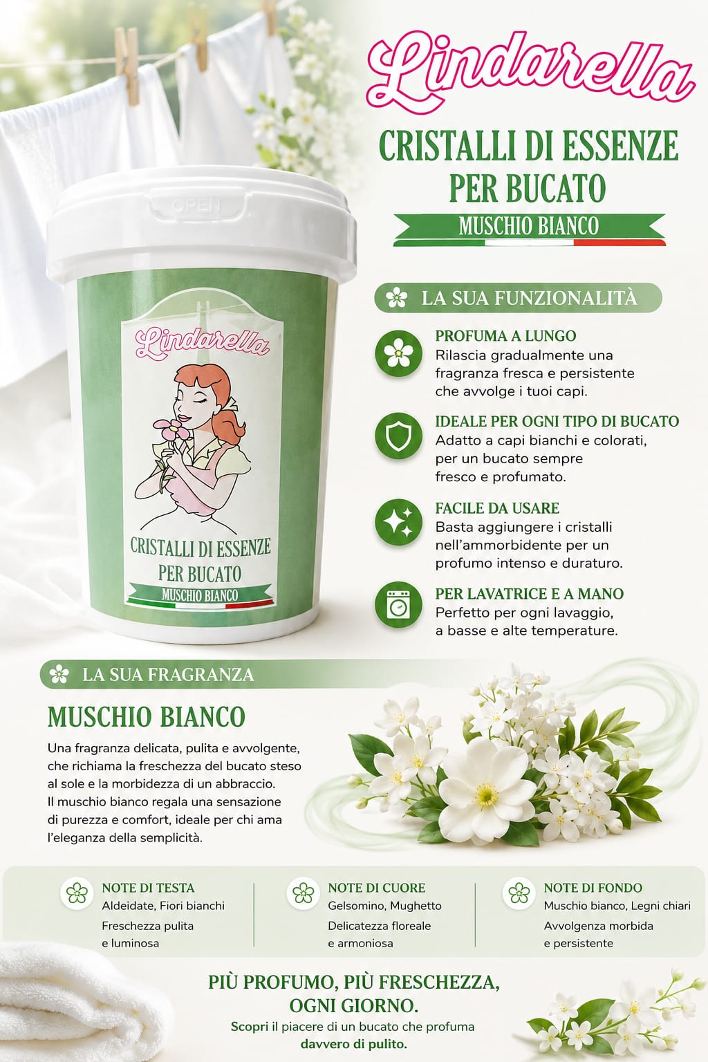 Cristalli di essenza muschio bianco