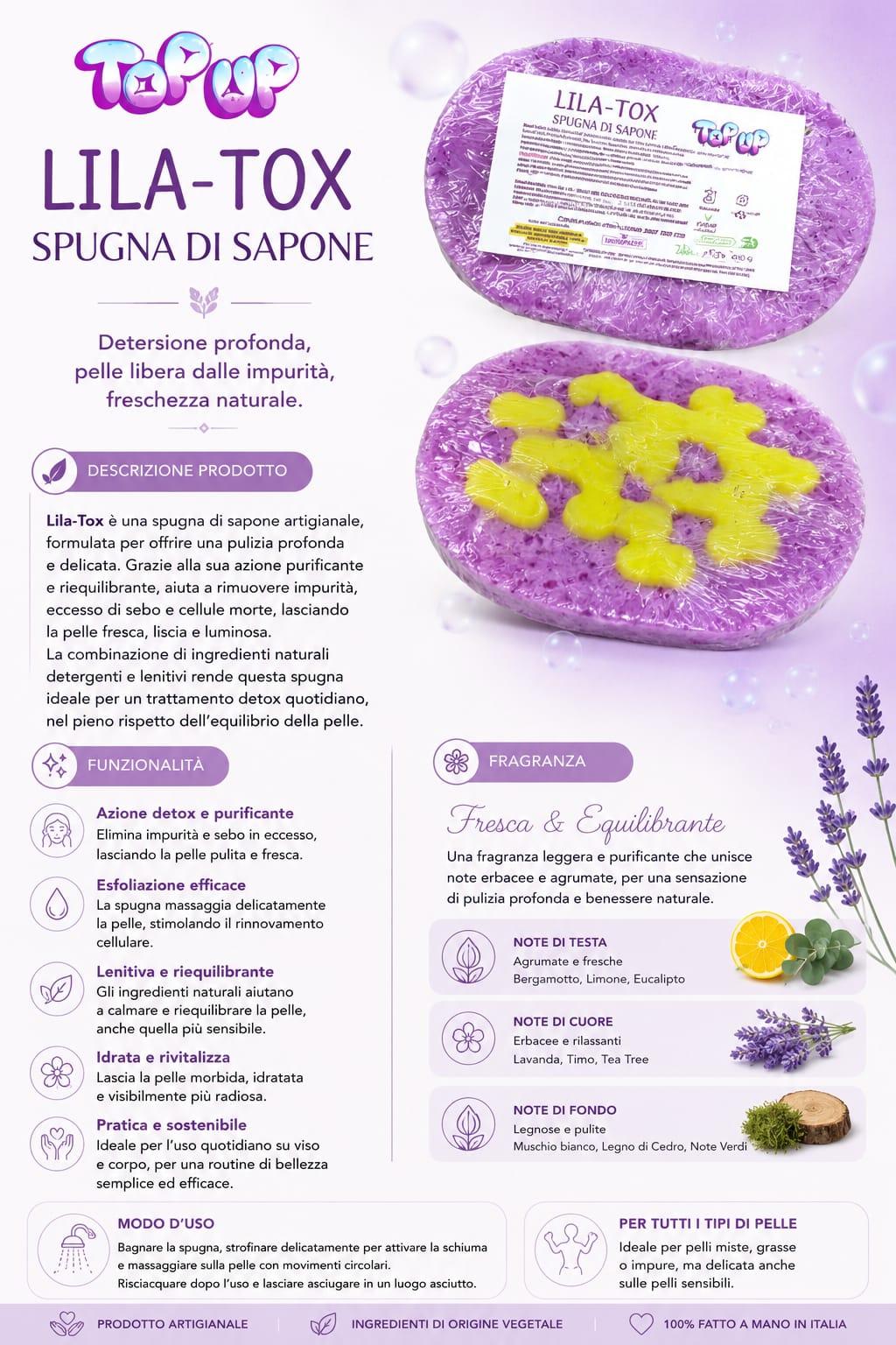 Spugna di sapone lila-tox