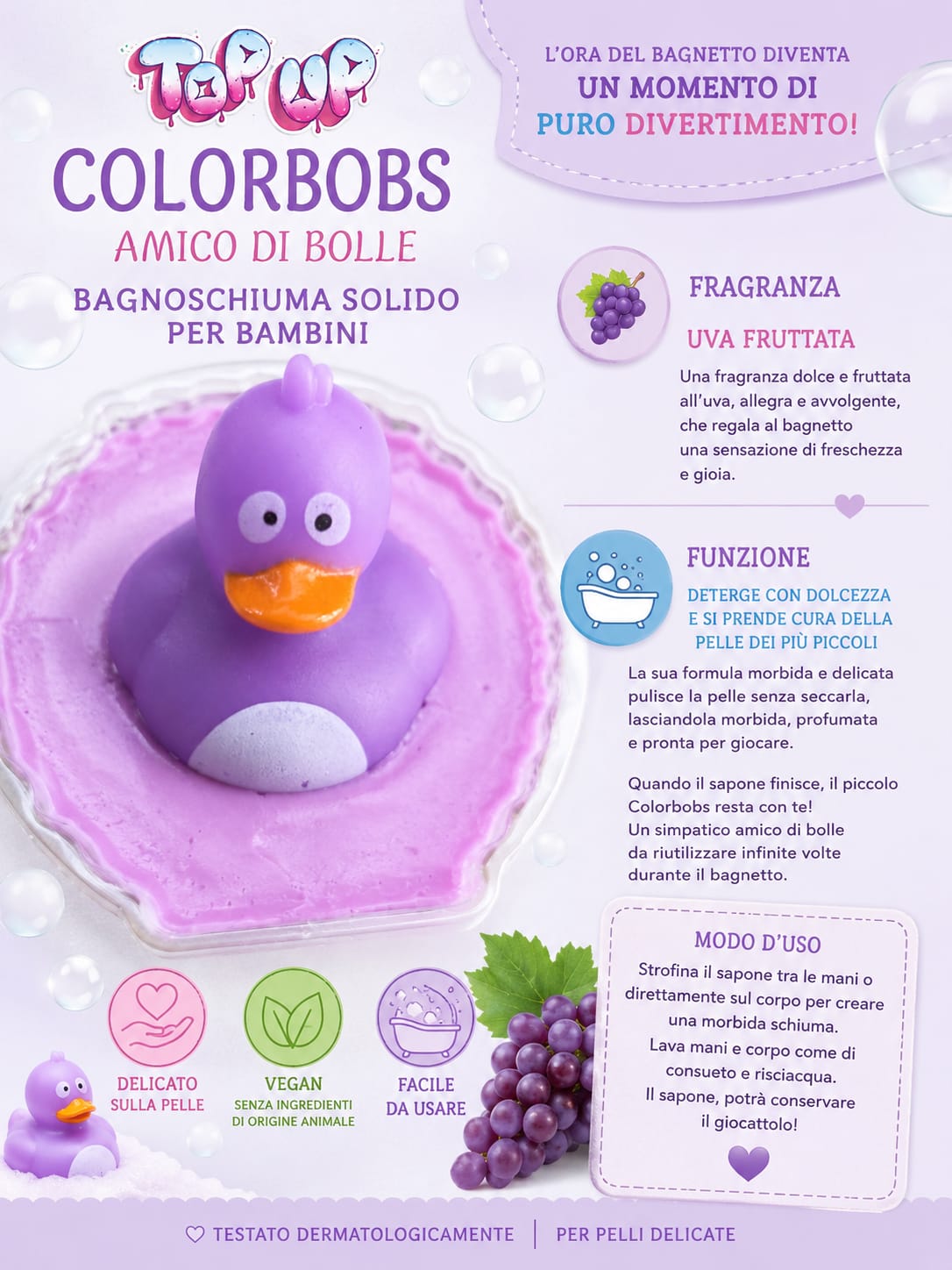 Bagnoschiuma solito  per bambini color bobs