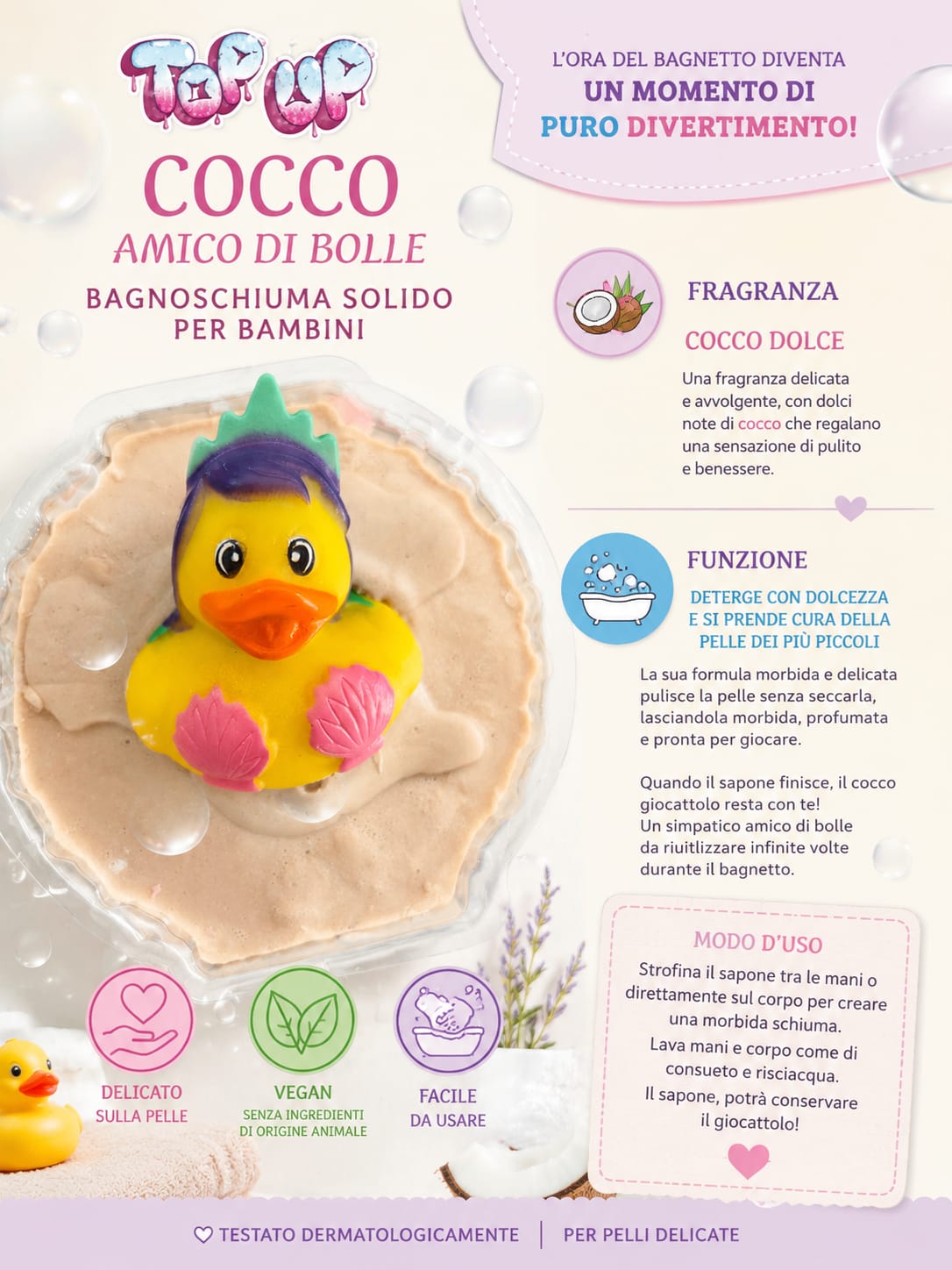 Bagnoschiuma solito  per bambini cocco