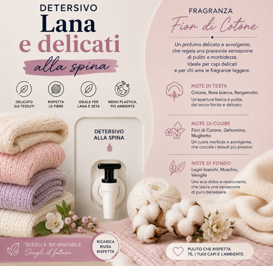 Detersivo a mano e in lavatrice lana e delicati