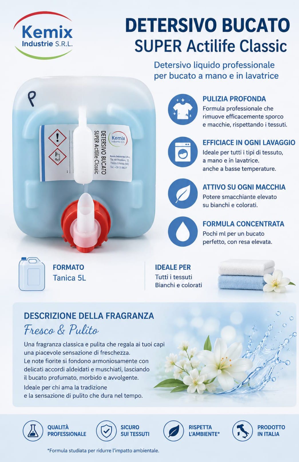 Detersivo a mano e in lavatrice super actilife