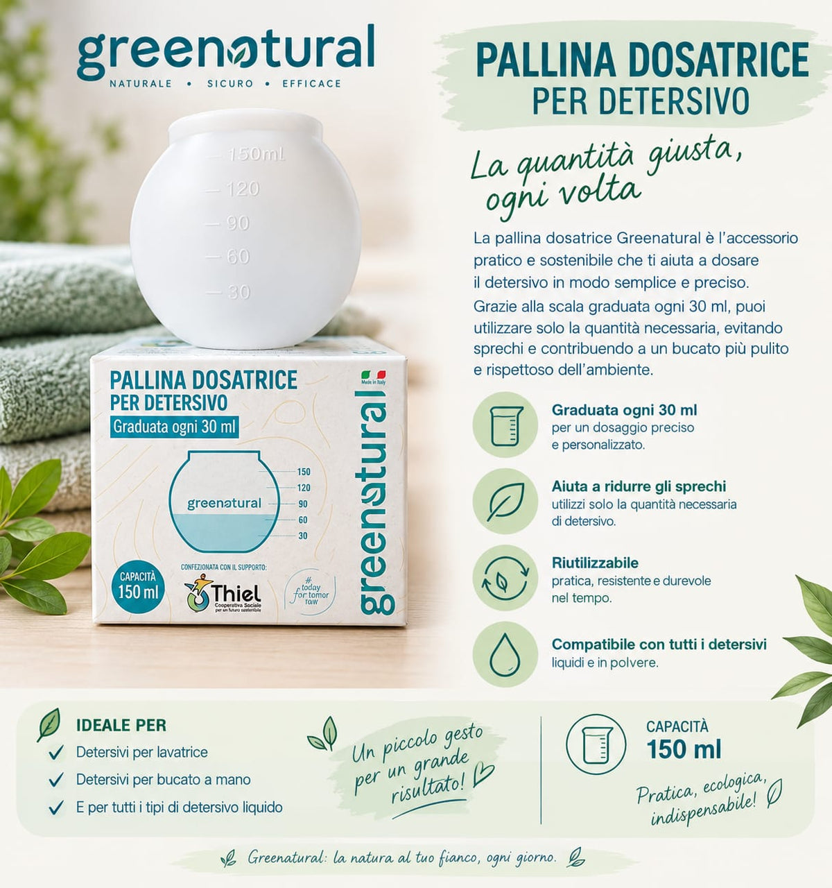 Pallina dosatrice per detersivo